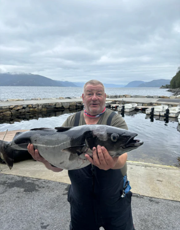 Unsere glücklichen Angler zum Ferienhaus Sognefjord Panorama Studio 6 Pers.