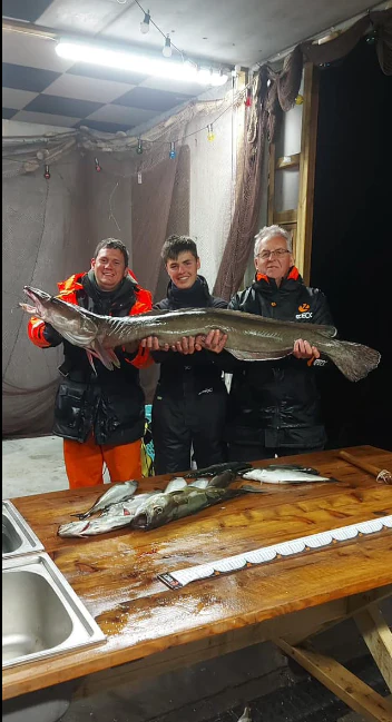 Unsere glücklichen Angler zum Ferienhaus Sognefjord Panorama Studio 6 Pers.