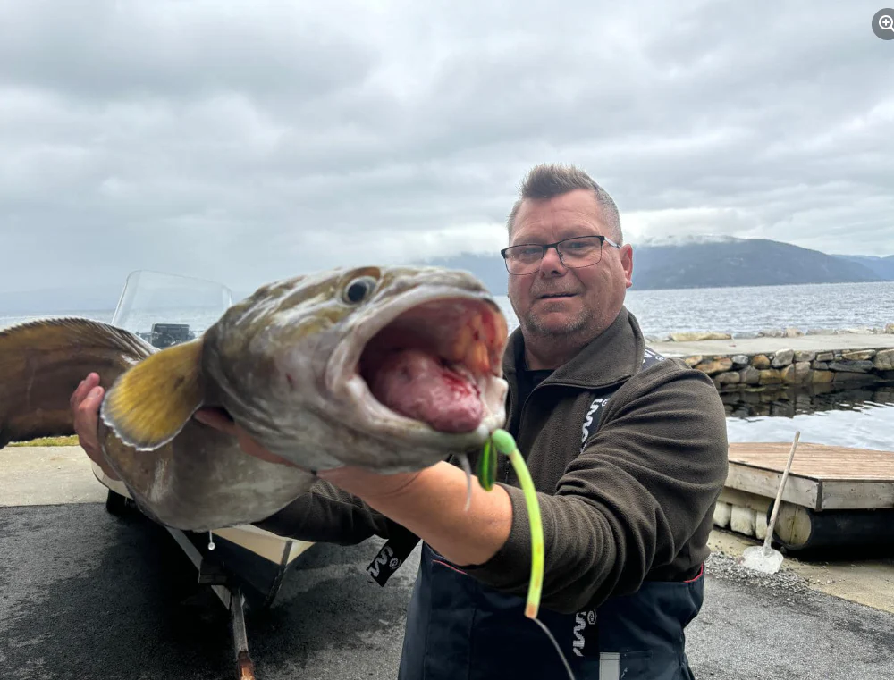 Unsere glücklichen Angler zum Ferienhaus Sognefjord Panorama Studio 6 Pers.