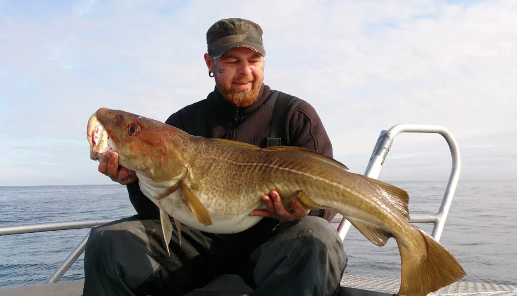 Unsere glücklichen Angler zum Ferienhaus Ferienwohnung Laksen