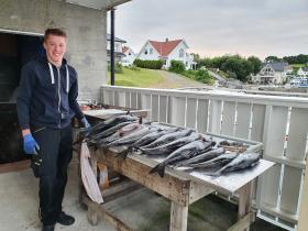 Unsere glücklichen Angler zum Ferienhaus Ferienhaus Eidsvik