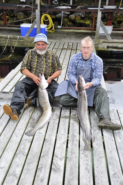 Unsere glücklichen Angler zum Ferienhaus Sotra Rorbusenter Appartement 2