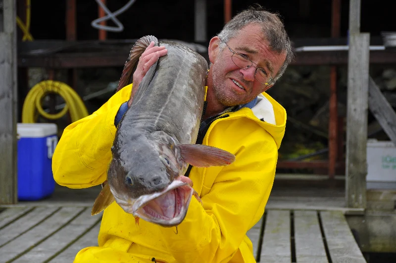 Unsere glücklichen Angler zum Ferienhaus Sotra Rorbusenter Appartement 2