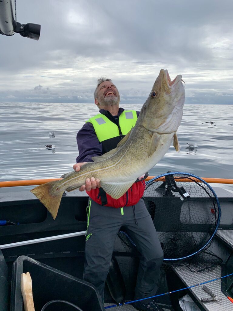 Unsere glücklichen Angler zum Ferienhaus Bomlo Luxusvilla